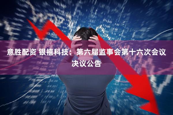 意胜配资 银禧科技：第六届监事会第十六次会议决议公告